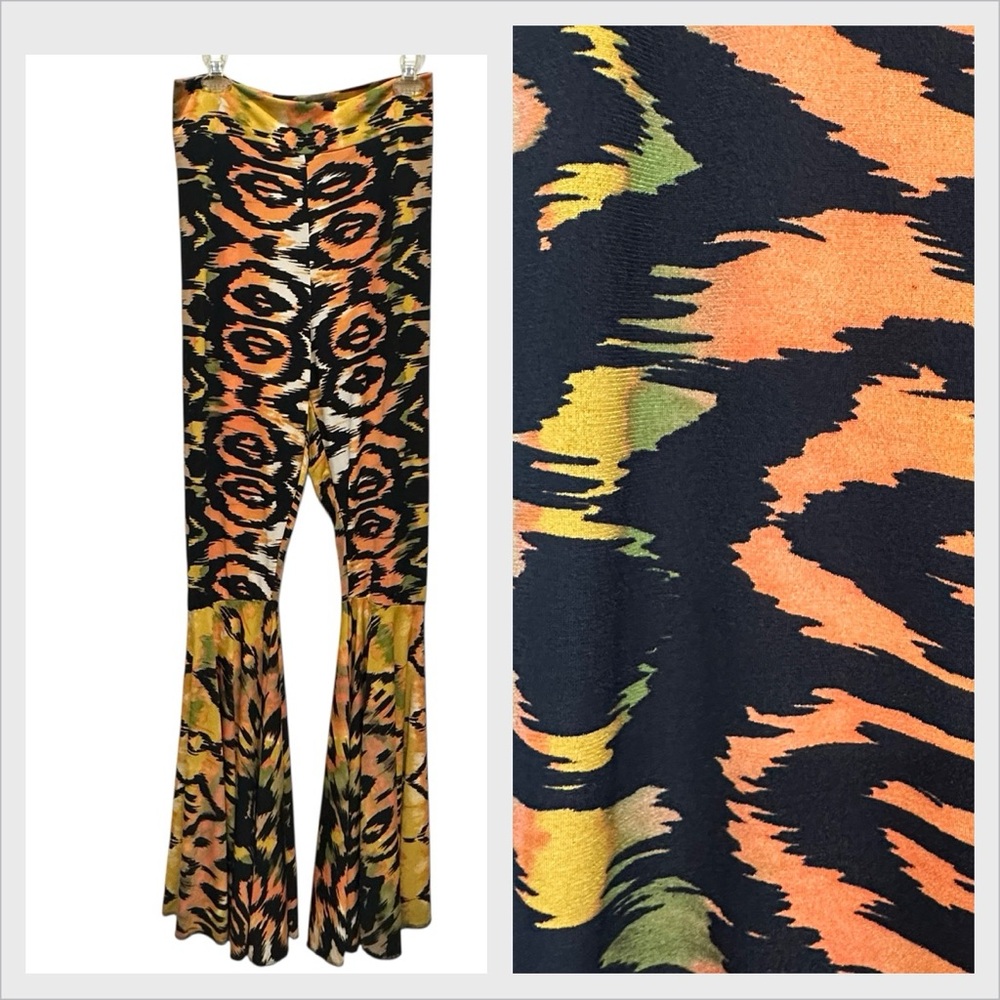 Psychedelic Multicolor Flared Pants High Waisted - image 1